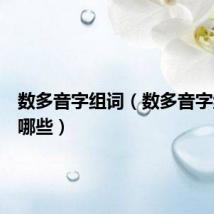数多音字组词(数多音字组词有哪些)