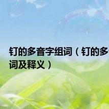 钉的多音字组词(钉的多音字组词及释义)