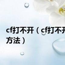 cf打不开（cf打不开解决方法）
