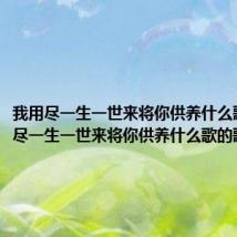 我用尽一生一世来将你供养什么歌(我用尽一生一世来将你供养什么歌的歌词)