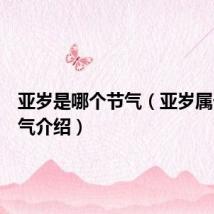 亚岁是哪个节气(亚岁属于的节气介绍)