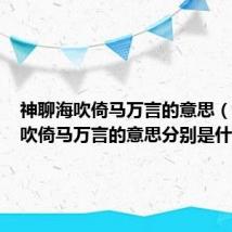 神聊海吹倚马万言的意思(神聊海吹倚马万言的意思分别是什么)