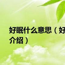 好眠什么意思（好眠的介绍）