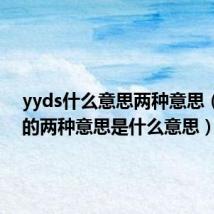 yyds什么意思两种意思（yyds的两种意思是什么意思）