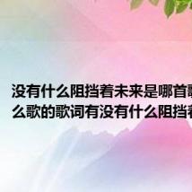 没有什么阻挡着未来是哪首歌（什么歌的歌词有没有什么阻挡着未来）