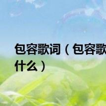 包容歌词(包容歌词是什么)