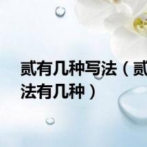 贰有几种写法（贰的写法有几种）
