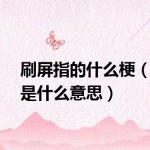 刷屏指的什么梗（刷屏是什么意思）