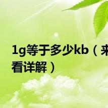1g等于多少kb(来这里看详解)