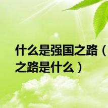 什么是强国之路（强国之路是什么）