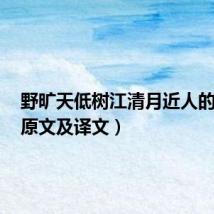 野旷天低树江清月近人的意思（原文及译文）