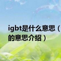 igbt是什么意思(igbt的意思介绍)