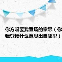 你方唱罢我登场的意思(你方唱罢我登场什么意思出自哪里)