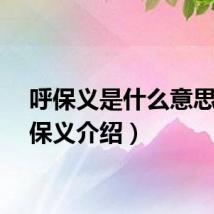 呼保义是什么意思（呼保义介绍）