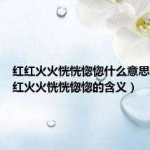 红红火火恍恍惚惚什么意思啊（红红火火恍恍惚惚的含义）