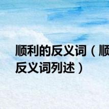 顺利的反义词（顺利的反义词列述）