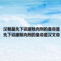 汉朝最先下诏废除肉刑的皇帝是(汉朝最先下诏废除肉刑的皇帝是汉文帝)