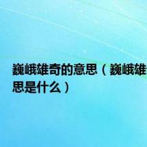 巍峨雄奇的意思(巍峨雄奇的意思是什么)