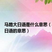 马路大日语是什么意思(马路大日语的意思)