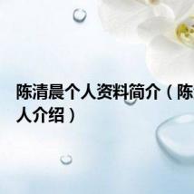 陈清晨个人资料简介(陈清晨个人介绍)