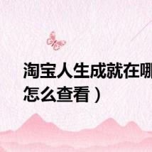 淘宝人生成就在哪里（怎么查看）