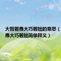 大智若愚大巧若拙的意思（大智若愚大巧若拙简单释义）