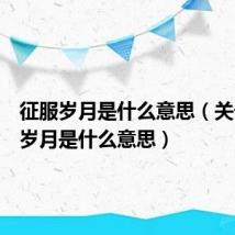 征服岁月是什么意思(关于征服岁月是什么意思)