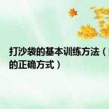 打沙袋的基本训练方法(打沙袋的正确方式)