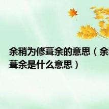 余稍为修葺余的意思(余稍为修葺余是什么意思)