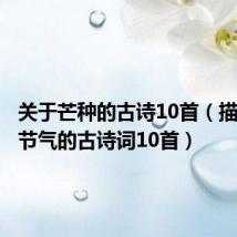 关于芒种的古诗10首(描写芒种节气的古诗词10首)
