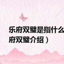 乐府双璧是指什么（乐府双璧介绍）