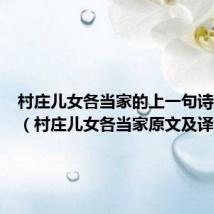 村庄儿女各当家的上一句诗是什么（村庄儿女各当家原文及译文）