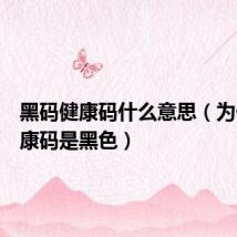 黑码健康码什么意思（为什么健康码是黑色）