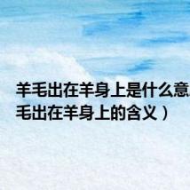 羊毛出在羊身上是什么意思(羊毛出在羊身上的含义)