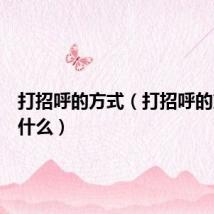 打招呼的方式（打招呼的方式是什么）