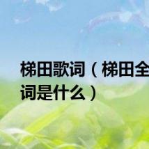 梯田歌词（梯田全部歌词是什么）