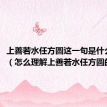 上善若水任方圆这一句是什么意思（怎么理解上善若水任方圆的意思）