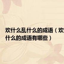 欢什么乱什么的成语（欢什么乱什么的成语有哪些）