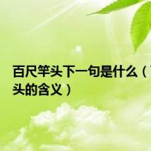 百尺竿头下一句是什么（百尺竿头的含义）