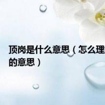 顶岗是什么意思（怎么理解顶岗的意思）