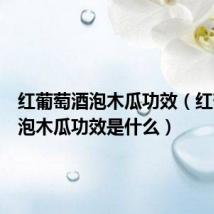 红葡萄酒泡木瓜功效(红葡萄酒泡木瓜功效是什么)