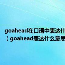 goahead在口语中表达什么意思(goahead表达什么意思)