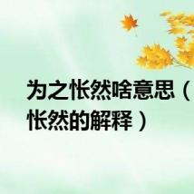 为之怅然啥意思（为之怅然的解释）
