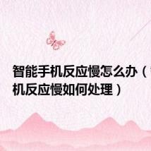 智能手机反应慢怎么办（智能手机反应慢如何处理）
