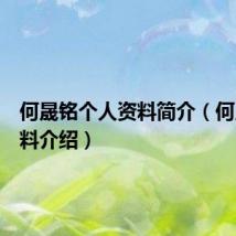 何晟铭个人资料简介(何晟铭资料介绍)