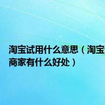淘宝试用什么意思（淘宝试用对商家有什么好处）