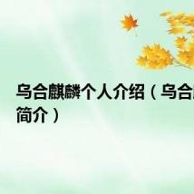 乌合麒麟个人介绍（乌合麒麟的简介）