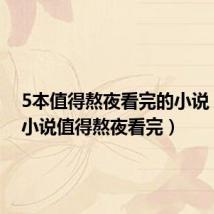 5本值得熬夜看完的小说(哪些小说值得熬夜看完)