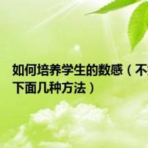 如何培养学生的数感（不妨试试下面几种方法）