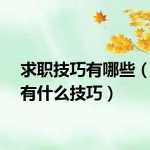 求职技巧有哪些（求职有什么技巧）